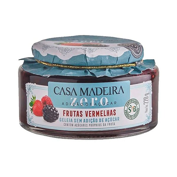 Geleia Casa Madeira Zero Açucar de Frutas Vermelhas 220g