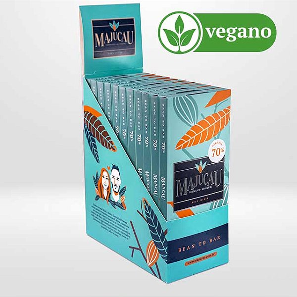 Display Chocolate 70% cacau com Laranja 12 barras | 70g cada