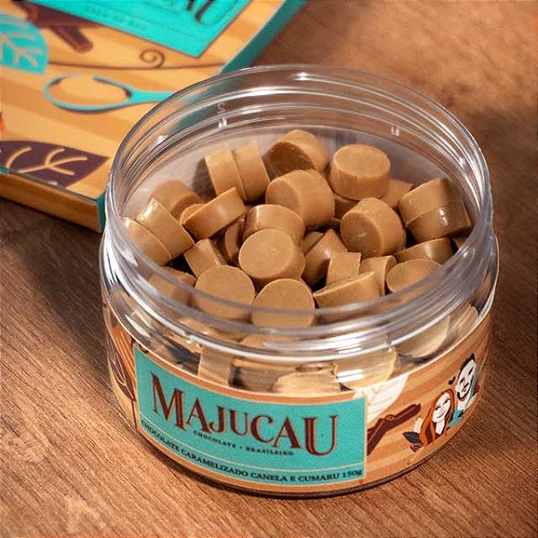 Pastilhas de Chocolate Branco Caramelizado toque de Canela e Cumaru | 150g