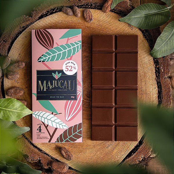Chocolate ao Leite 52% cacau Bean to bar Majucau | 80g
