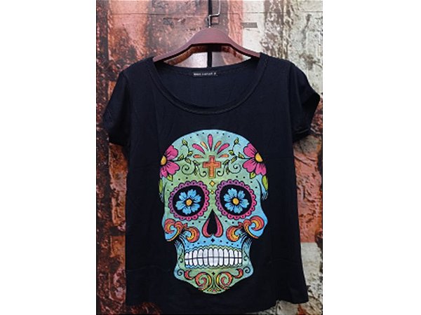 T Shirt Caveira Brilho