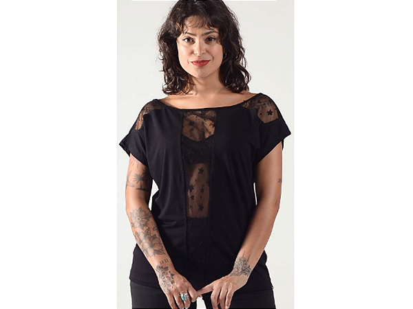 BLUSA RECORTES TULE