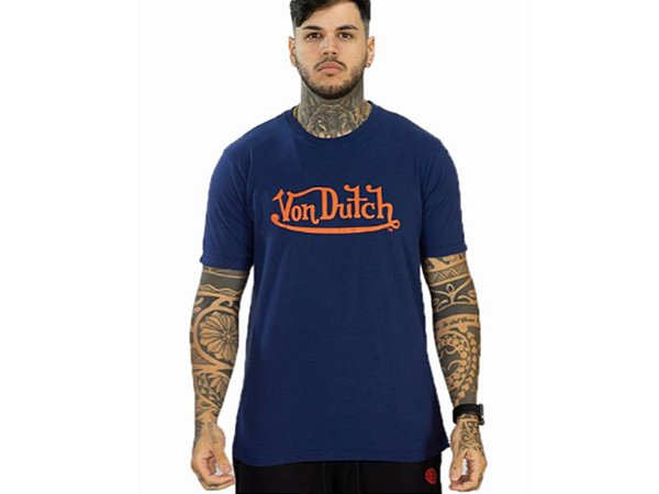 CAMISETA VON DUTCH LOGO SIGNATURE MARINHO