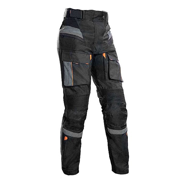 Calca Texx Armor Ld Feminina Preta Cinza e Laranja