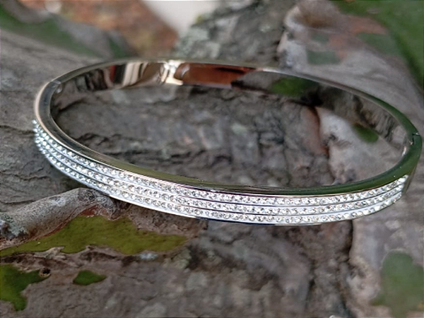 BRACELETE PRATA STRASS