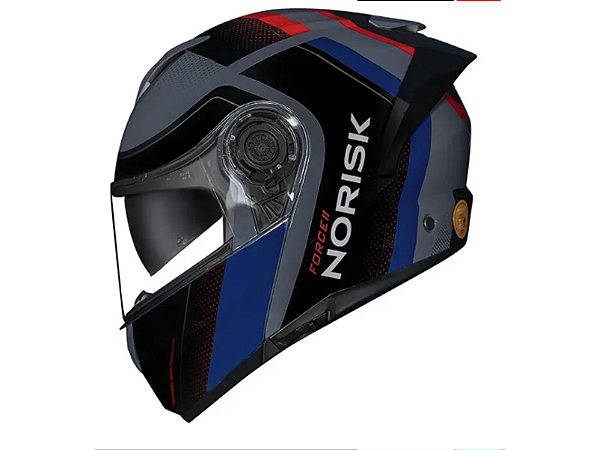 Capacete Norisk Force 2 Articulado Kore - Preto/Cinza/Azul