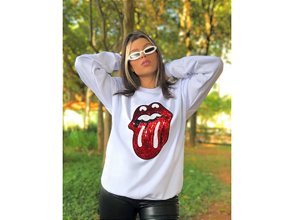 MOLETOM STONES BORDADO VERMELHO
