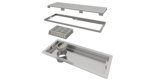 Domini Pro - Ralo Linear Unique PVC 25 cm Acabamento Inox