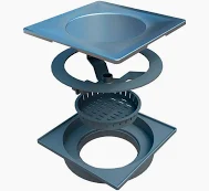 Elleve - Ralo automático modelo Touch Escovado 15x15cm
