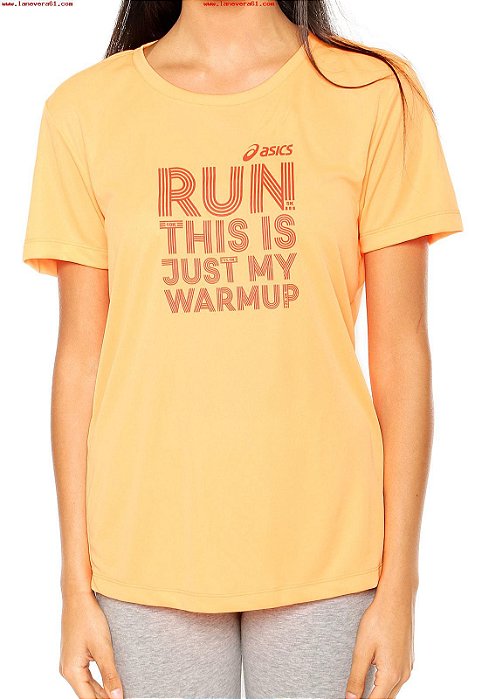 CAMISETA ASICS W CORE PRINT LARANJA FEMININA