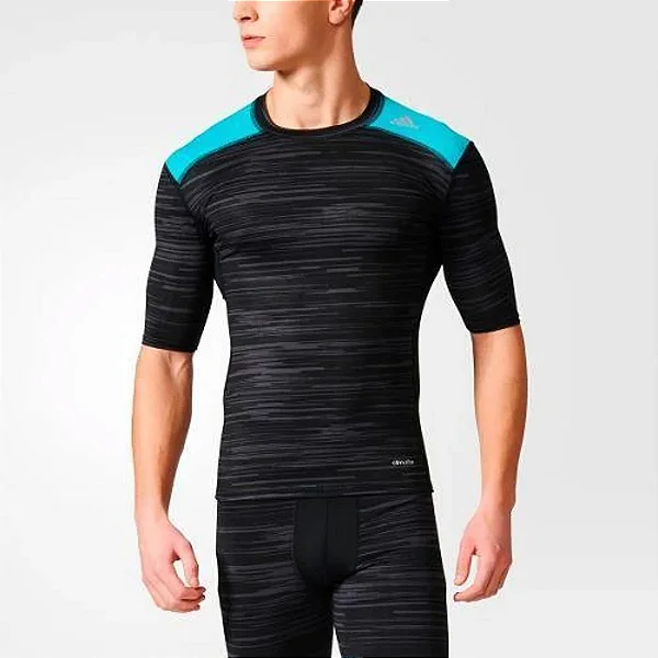 CAMISETA ADIDAS COMPRESSÃO TF BASE SS MASCULINA VERDE
