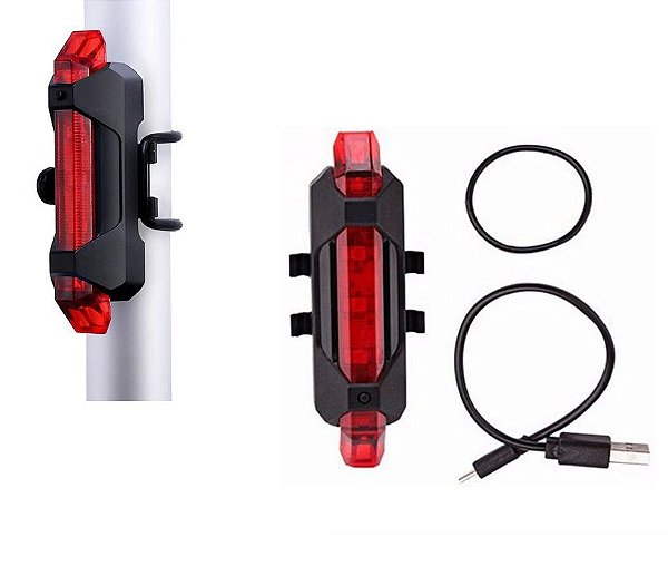 LANTERNA PARA BIKE TRASEIRA 50 LUMENS LED VERMELHA