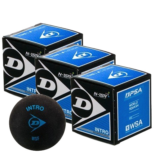 BOLAS SQUASH DUNLOP INTRO PONTO AZUL C/3