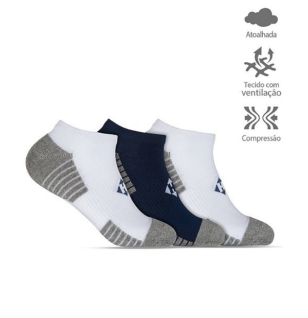 KIT MEIAS HOAHI CANO CURTO MASCULINA BRANCO E AZUL