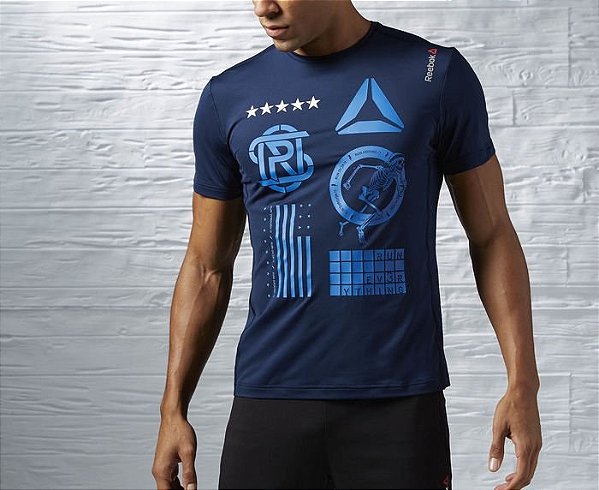 CAMISETA REEBOK OSR SS TEE AZUL MARINHO MASCULINA