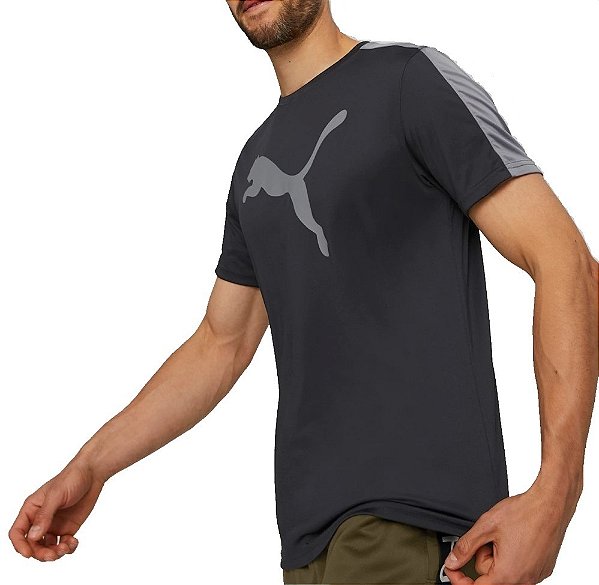 CAMISETA PUMA TRAIN FIT LOGO TEE PRETA MASCULINA