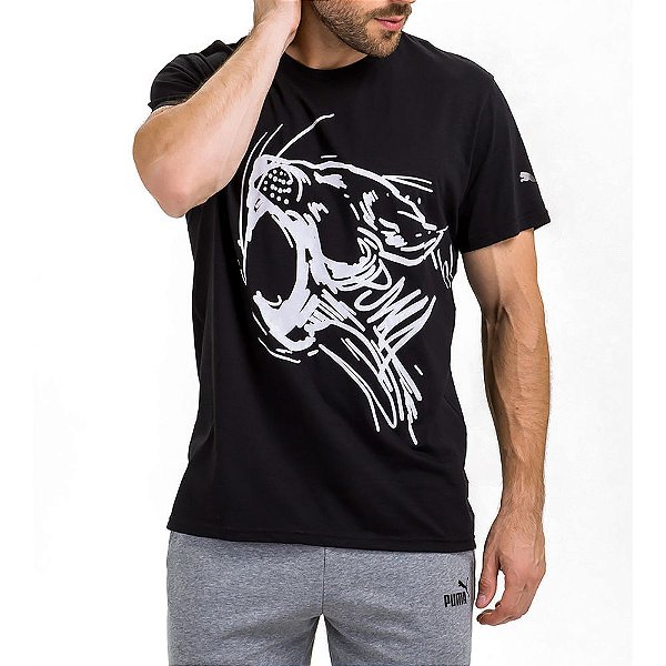 CAMISETA PUMA RUN GRAPHIC TEE PRETA MASCULINA