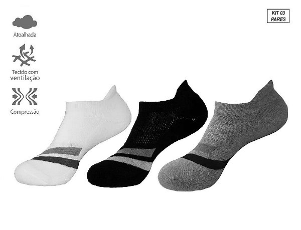 KIT MEIAS HOAHI TECH CANO CURTO FEMININA