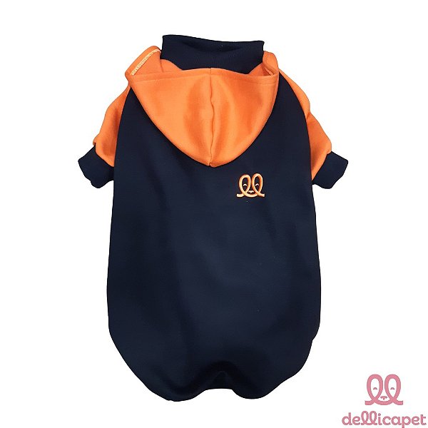 Moletom Preto e Laranja Capuz