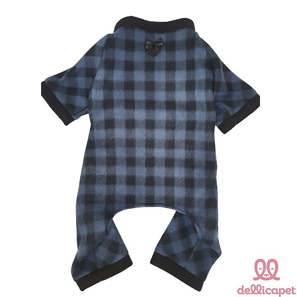 Macacão Soft Xadrez Azul