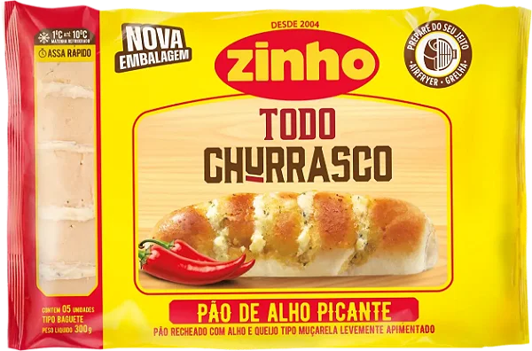PÃO DE ALHO BAGUETE ZINHO PICANTE 300G