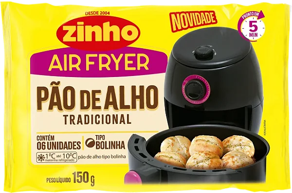 PÃO DE ALHO TRADICIONAL(BOLINHA) ZINHO AIRFRY 300G