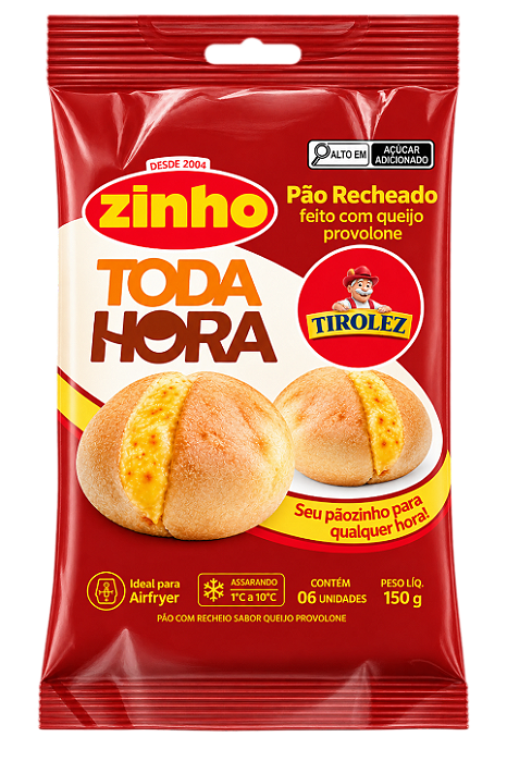PÃO RECHEADO ZINHO TODA HORA PROVOLONE TIROLEZ 150G
