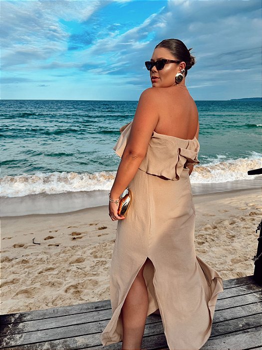 Vestido Beatrice Bege