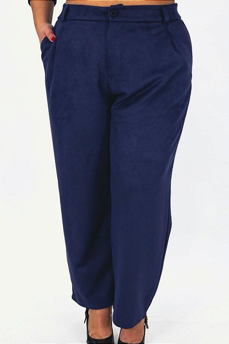 Calça Olivia em Suede Azul Marinho