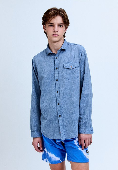 CAMISA SOFT OXFORD BLEU