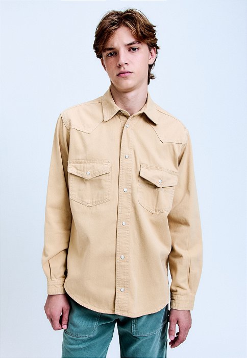 CAMISA SARJA WESTERN KAKHI