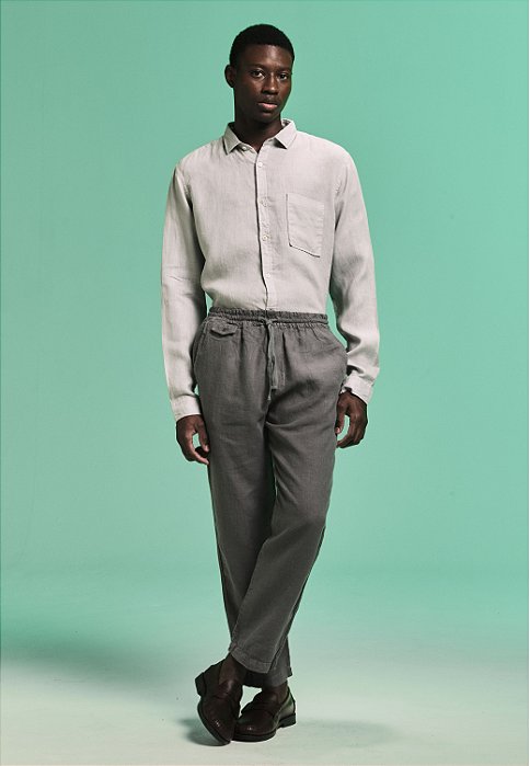 CALCA PURO LINHO RELAX GREY