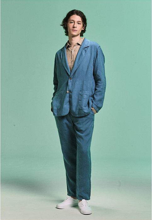 BLAZER LINHO STONE BLEU