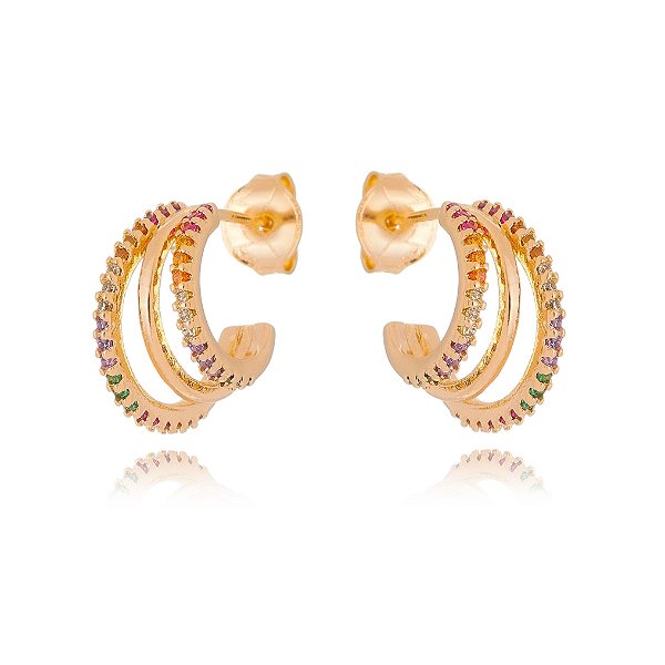 Argola pequena folheada a ouro 18k