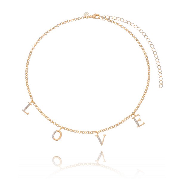 Gargantilha Choker folheada a ouro 18k