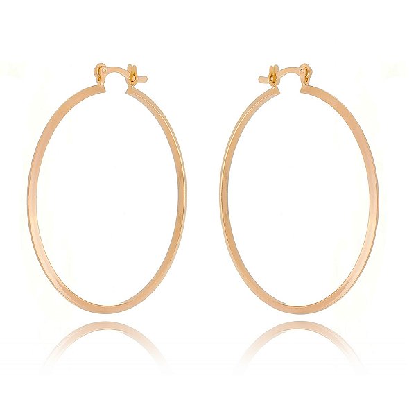 Argola com aro triangular folheada a ouro 18k