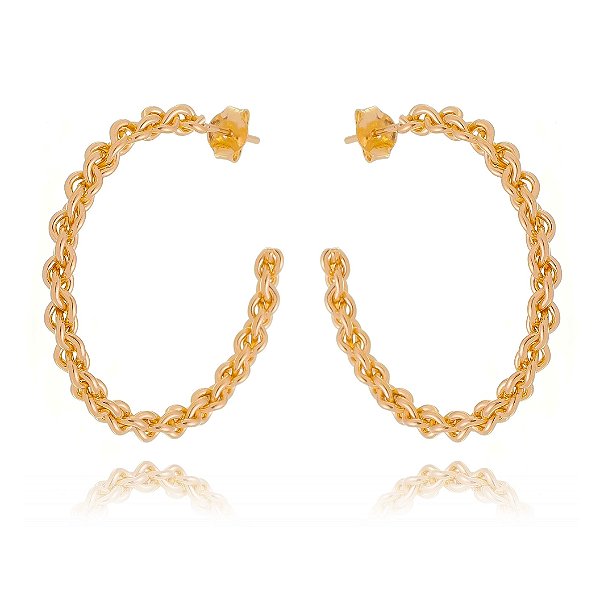 Argola fio torcido folheada a ouro 18k