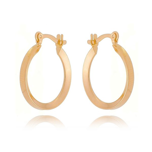 Argola lisa folheada a ouro 18k