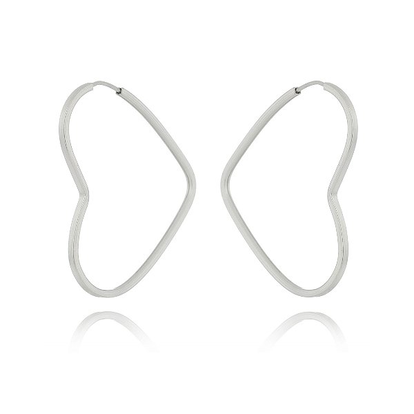 ARGOLA DE CORAÇÃO DE PRATA