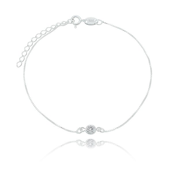 Pulseira com zircônia em prata 925