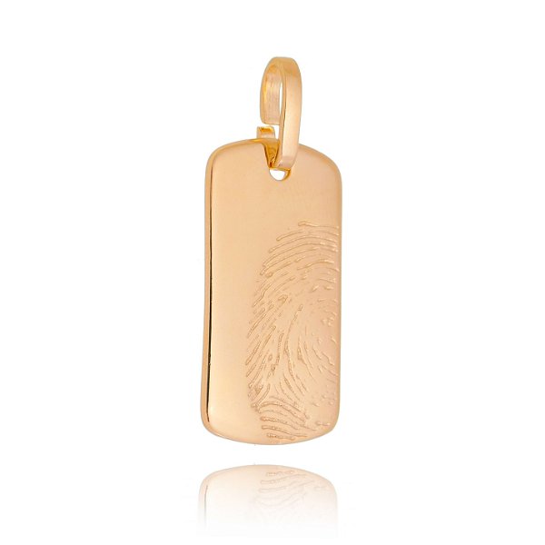 Pingente placa folheado a ouro 18k