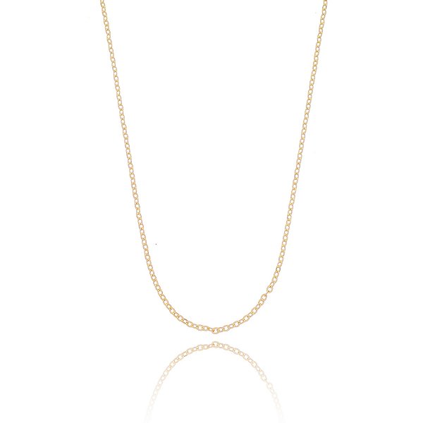 CORRENTE GROUMET FOLHEADA A OURO 18K 60CM