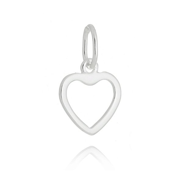 Pingente coração vazado em prata 925