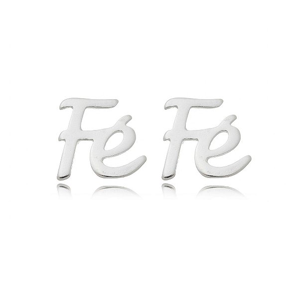 Brinco Fé em prata 925