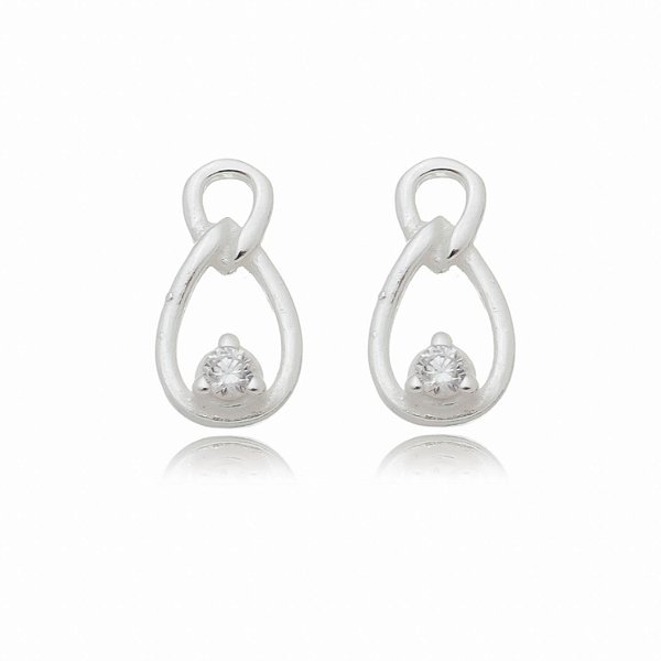 Brinco com zircônia em prata 925