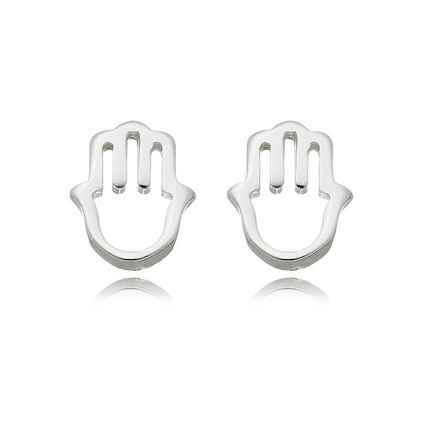 Brinco Mão de Hamsa pequeno em prata 925