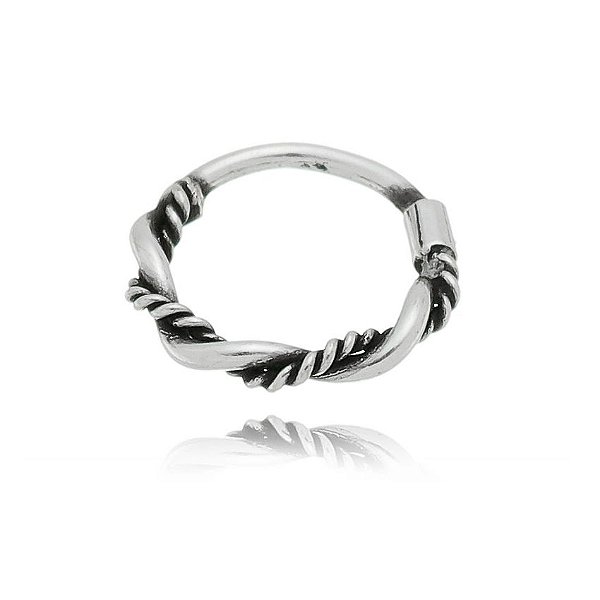 PIERCING TRANÇADO DE PRATA