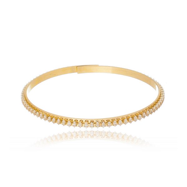 Bracelete com zircônias folheado a ouro 18k