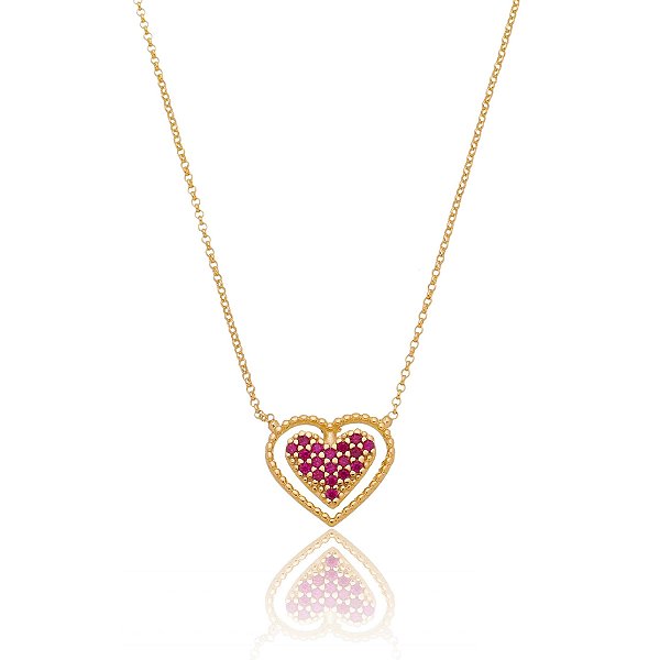 Gargantilha coração folheada a ouro 18k