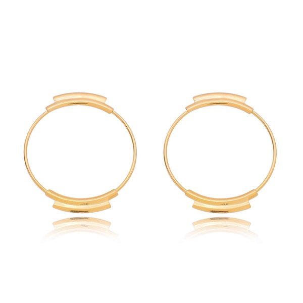 Brinco vazado folheado a ouro 18k